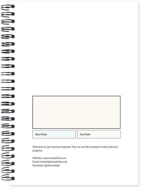 An image showing the intro page in our personal trainer client log books