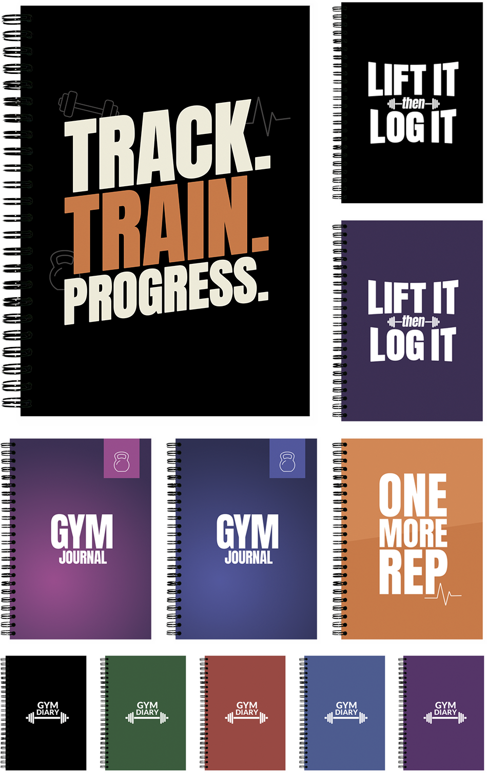Bulk buy workout log books for personal trainers and gyms - cover options